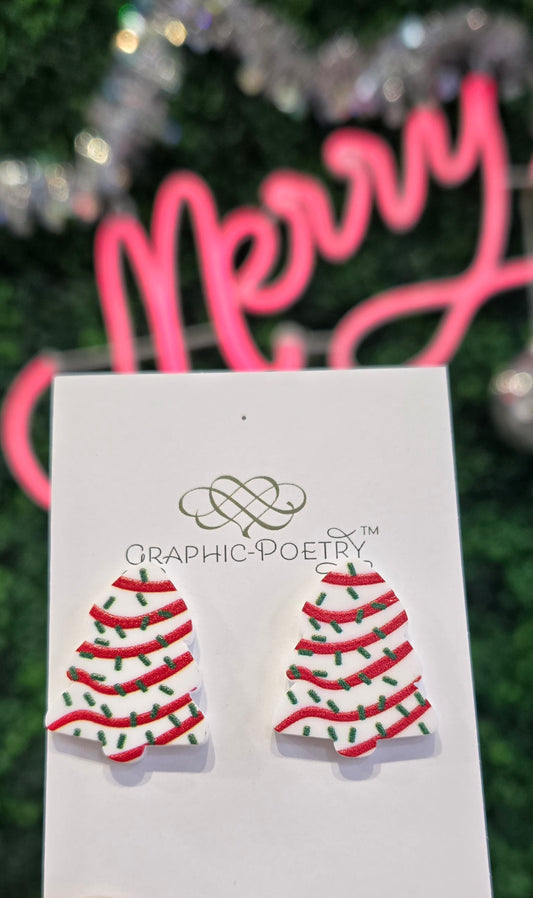 Christmas Tree Cake Earrings