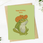 "Happy birthday, bitch" Cowboy Frog Birthday Card