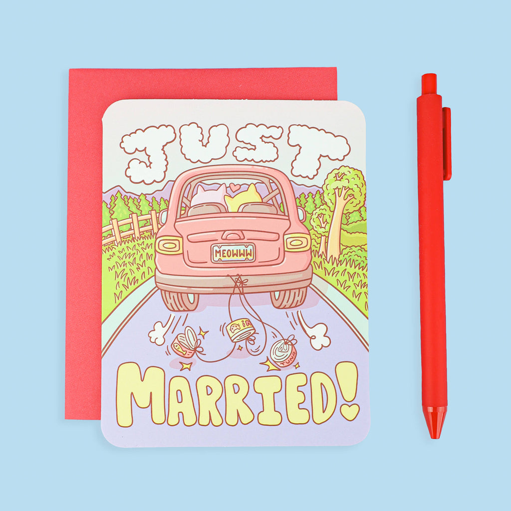 Just Married Cats Card