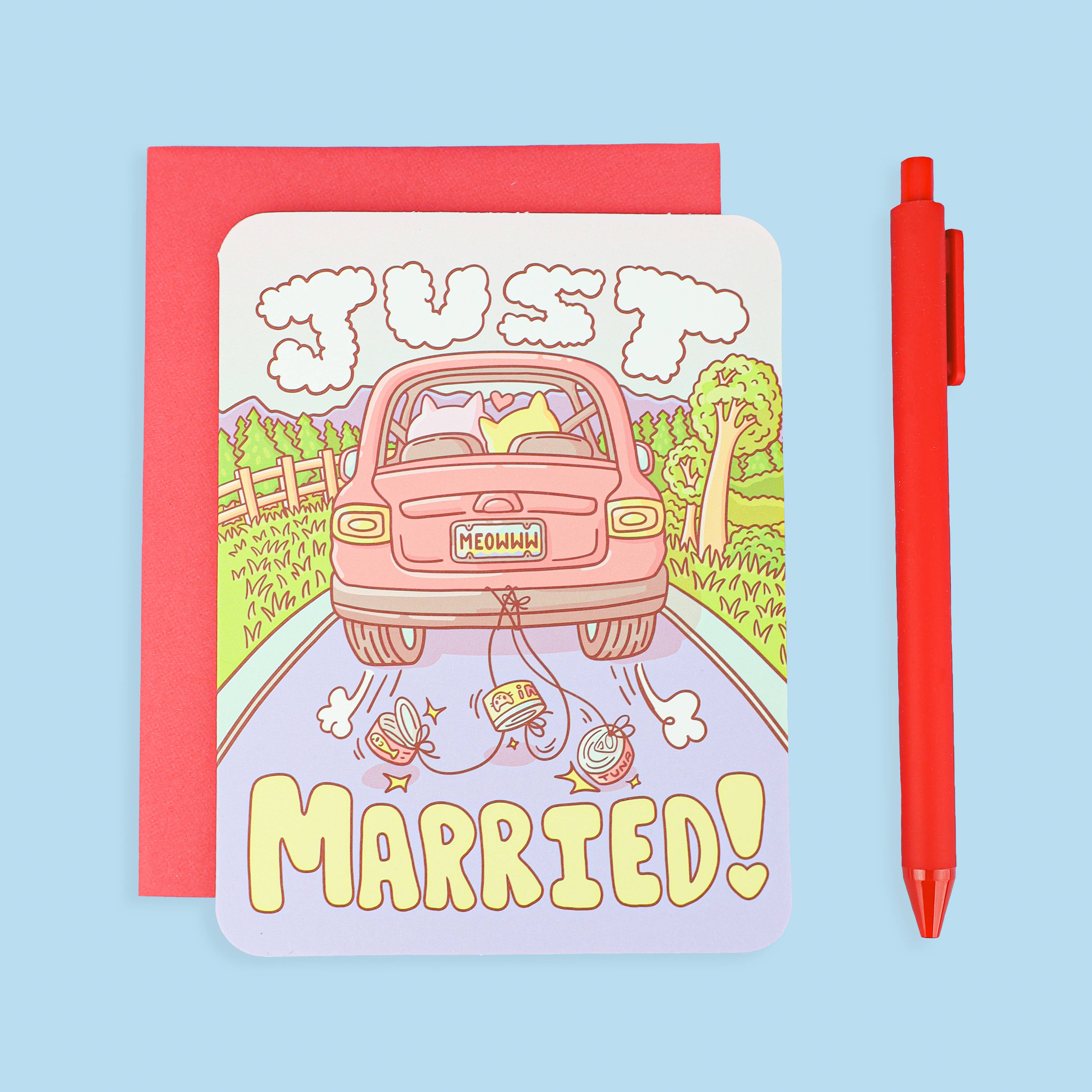 Just Married Cats Card