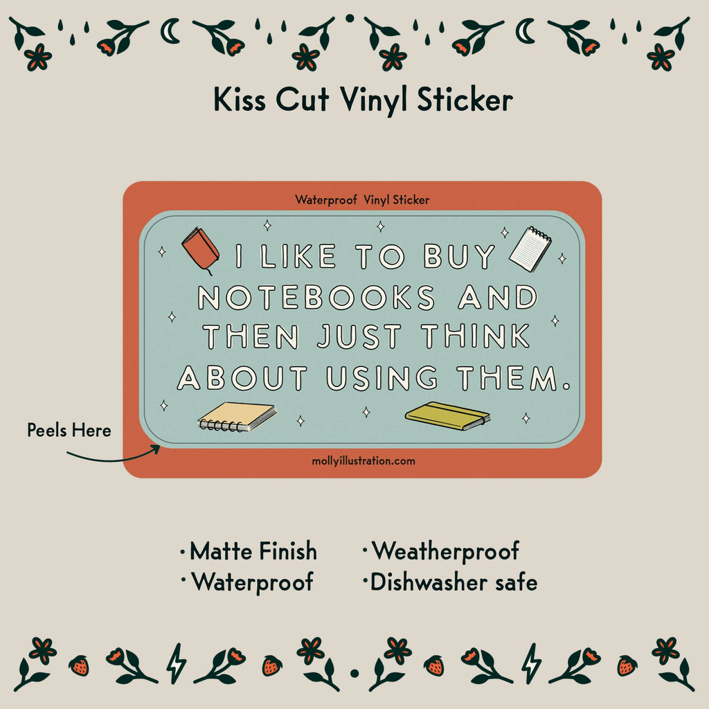 I Like to Buy Notebooks Sticker