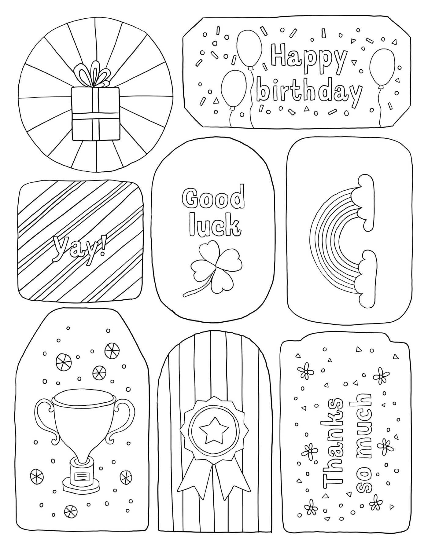 Color-Your-Own All Occasions Greeting Cards