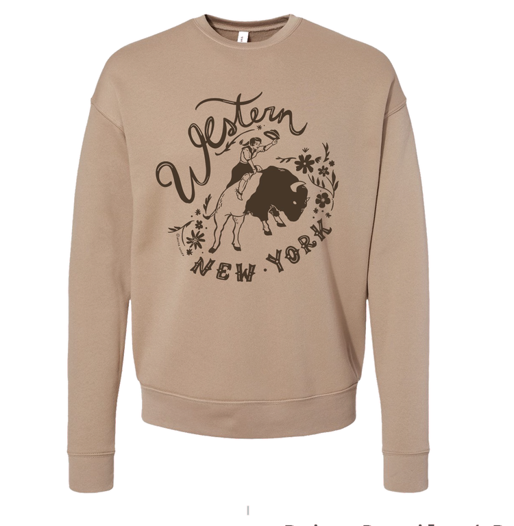Cream Western New York Crewneck Sweatshirt