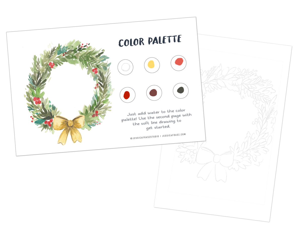 Watercolor Art Kit Holiday Wreath