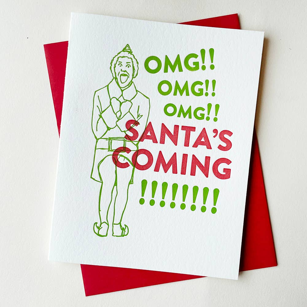 Santa's Elf - Pop Culture Letterpress Christmas Holiday Card