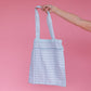 Library Card Lightweight Foldable Tote Bag- Sky Blue