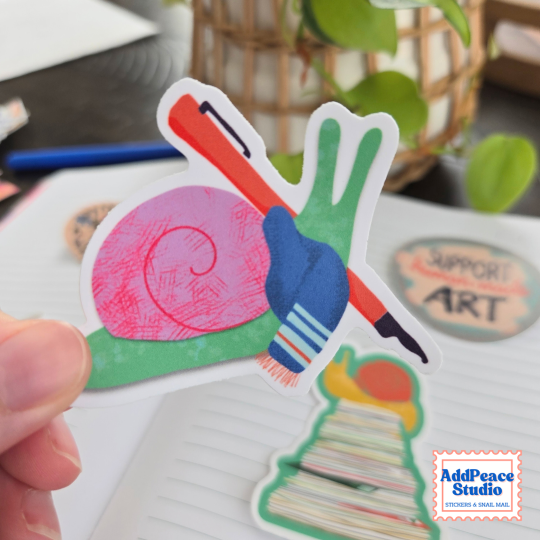 Writing Snail Sticker