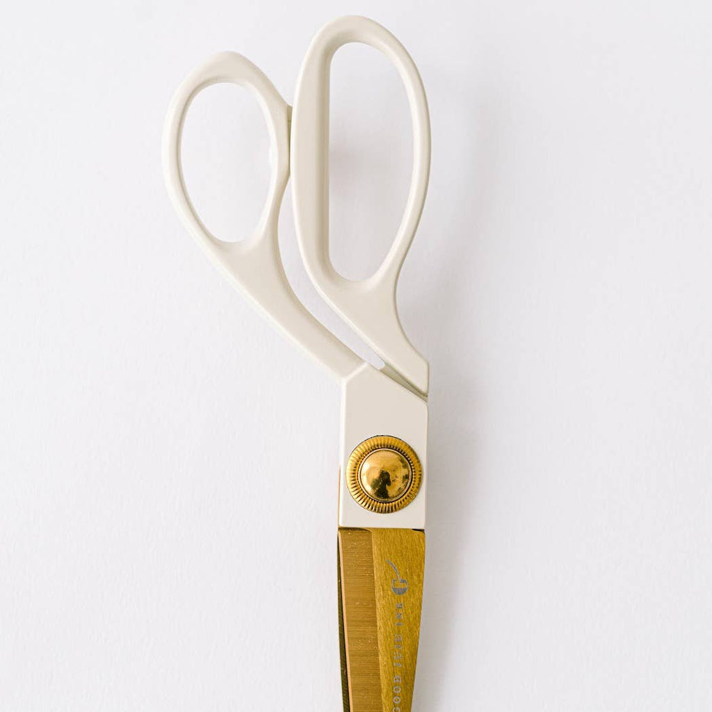Ivory and Gold Heirloom Scissors with Case -  Sage Green
