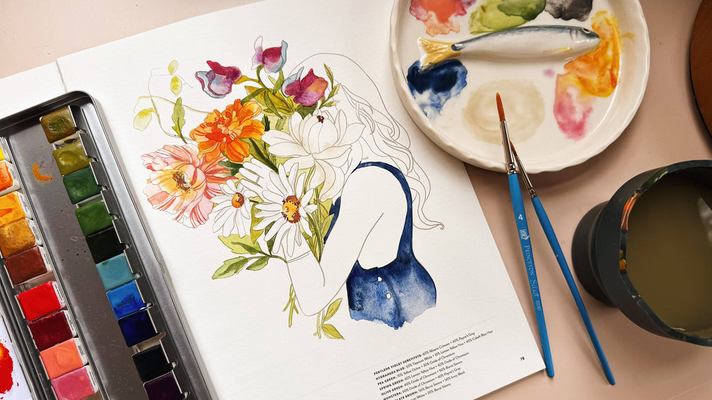 Watercolor Workbook 3: Café in Bloom