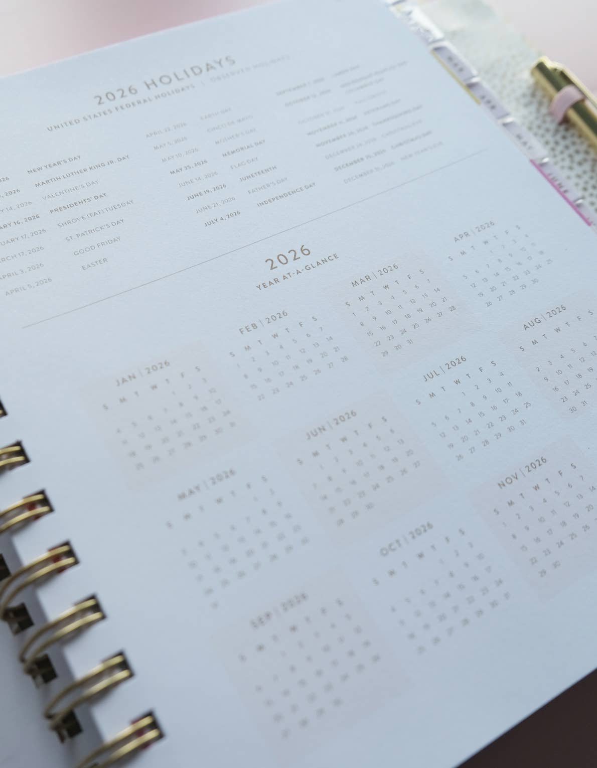 Floral Checks 2026 Hardcover Planner