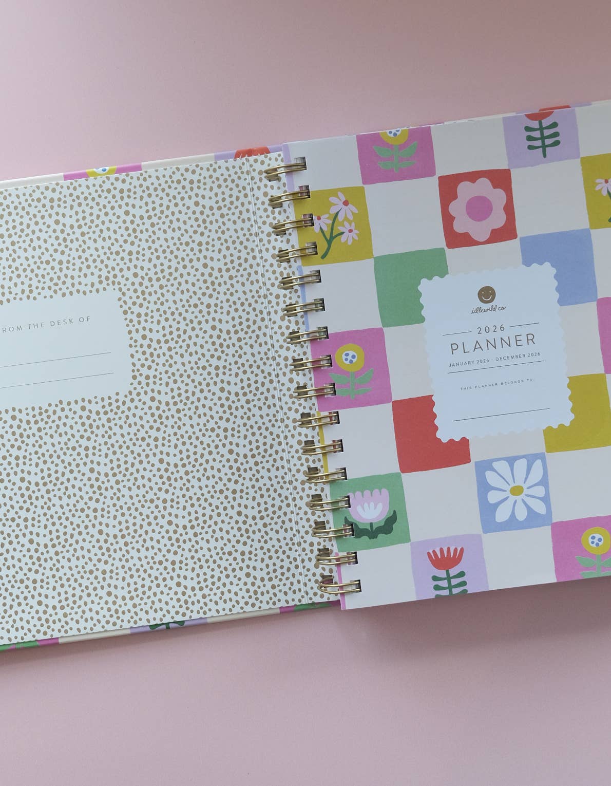 Floral Checks 2026 Hardcover Planner