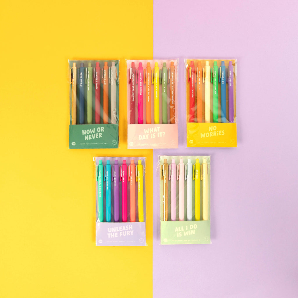 No Worries Jotter Pens - Set of 6