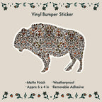 Floral Buffalo Vinyl Bumper Sticker