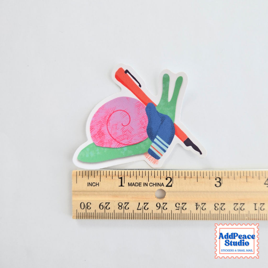 Writing Snail Sticker