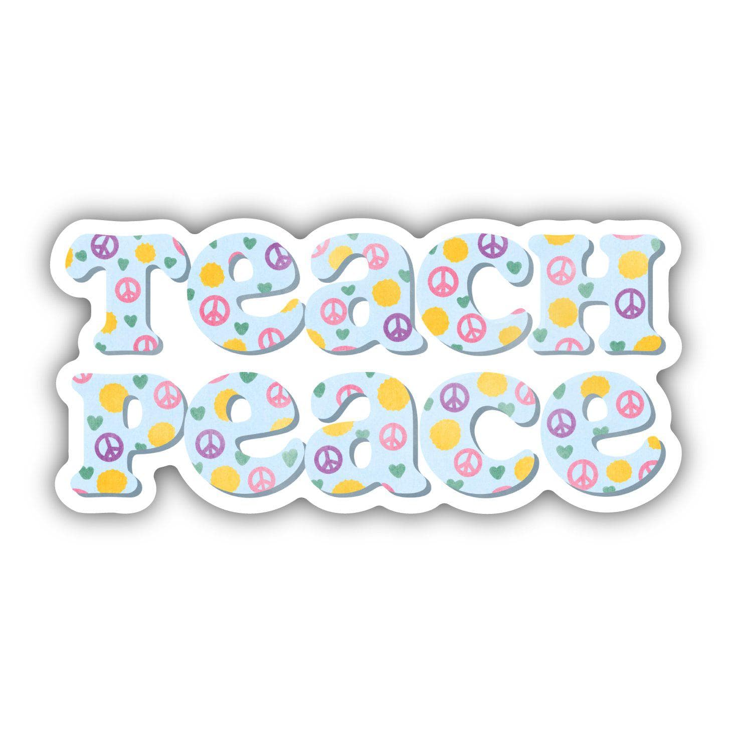 Teach Peace Light Blue Sticker