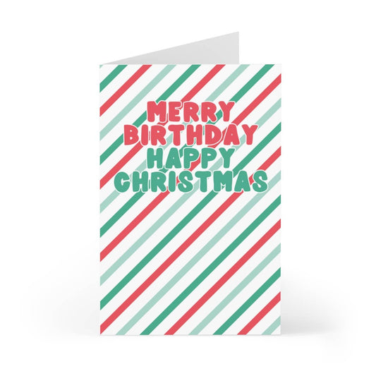 Merry Birthday, Happy Christmas Card