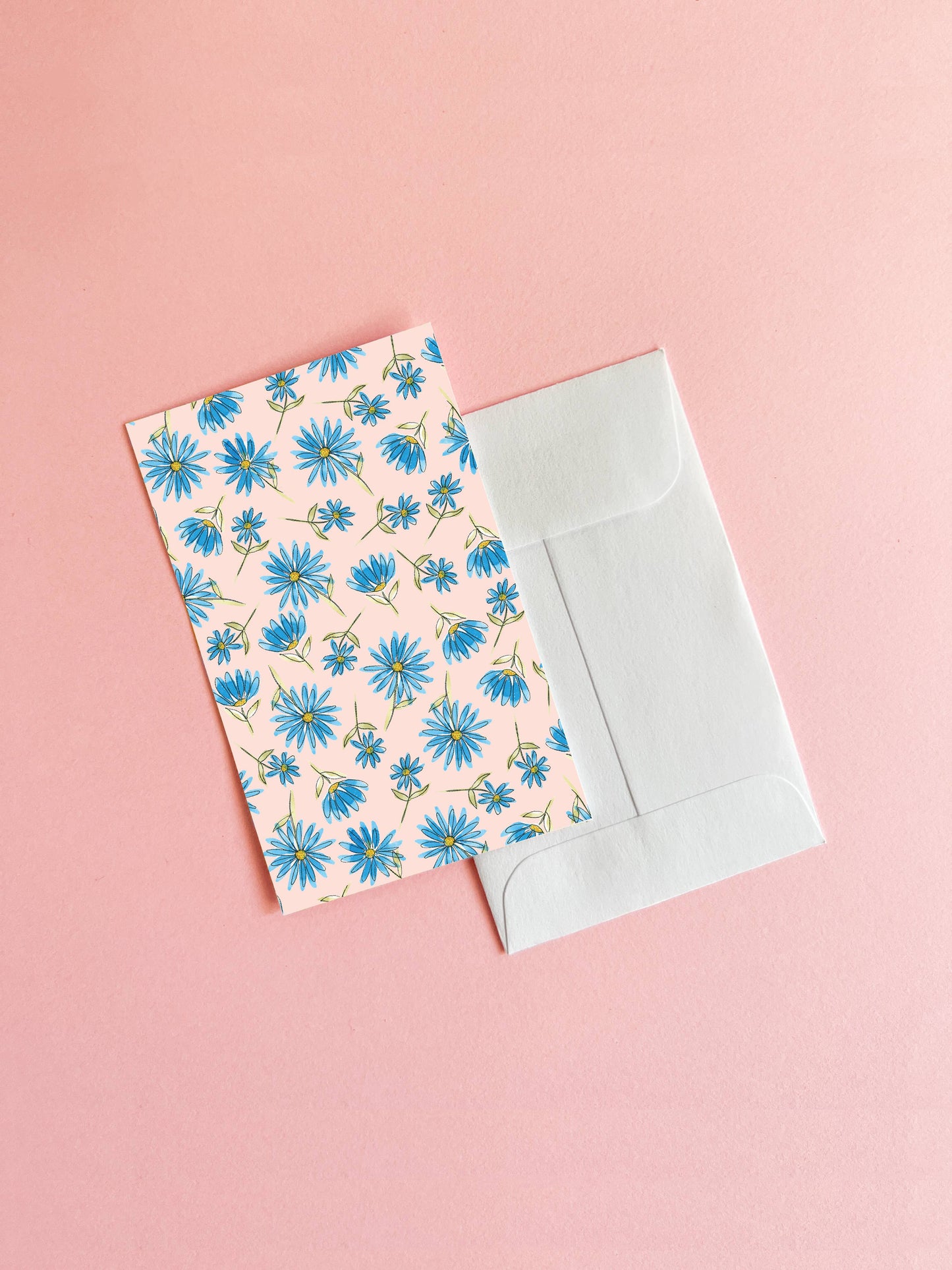 Little Blue Watercolor Flowers Small Notecards
