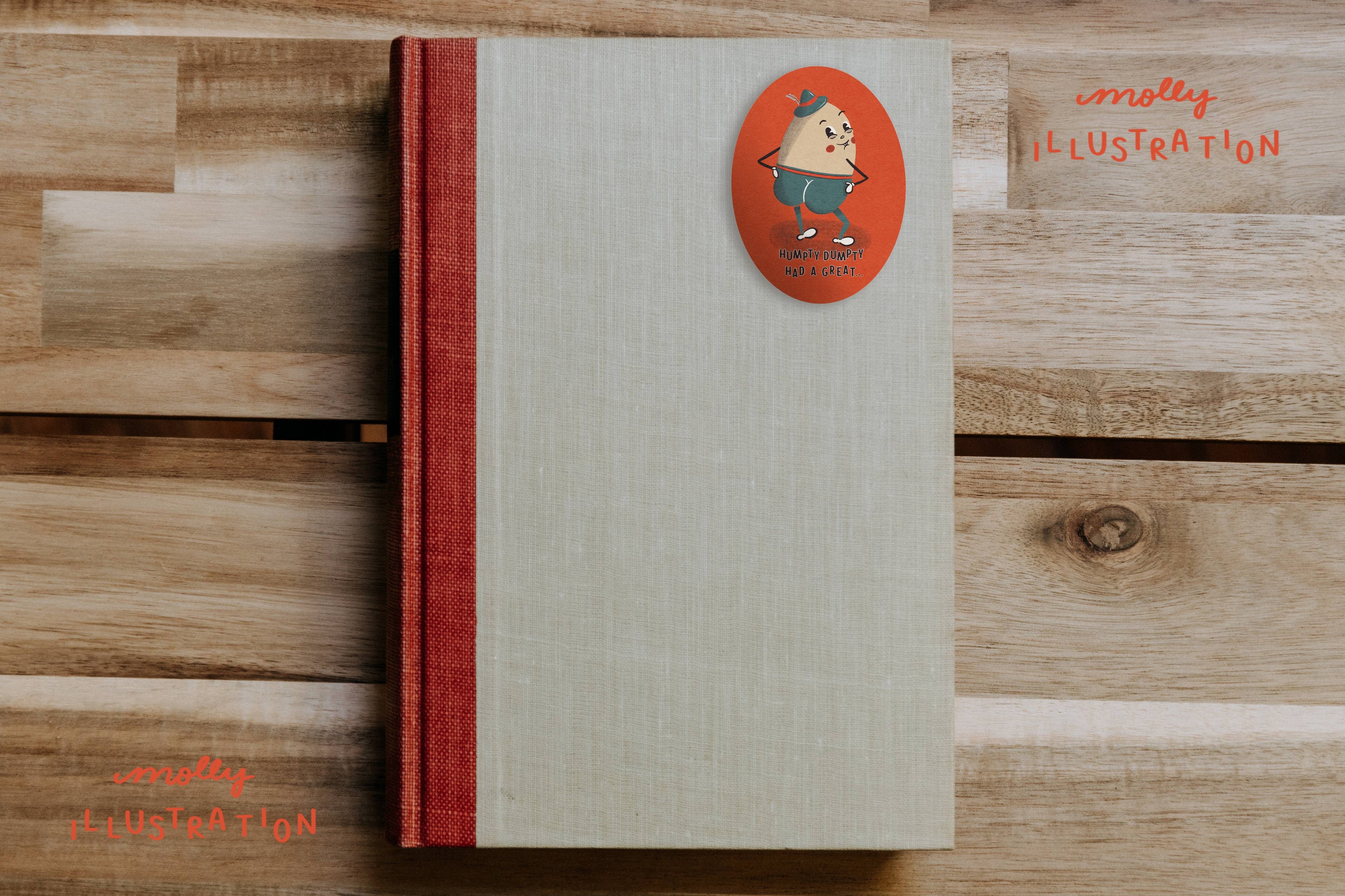Humpty Dumpty Had a Great...Cartoon Waterproof Vinyl Sticker