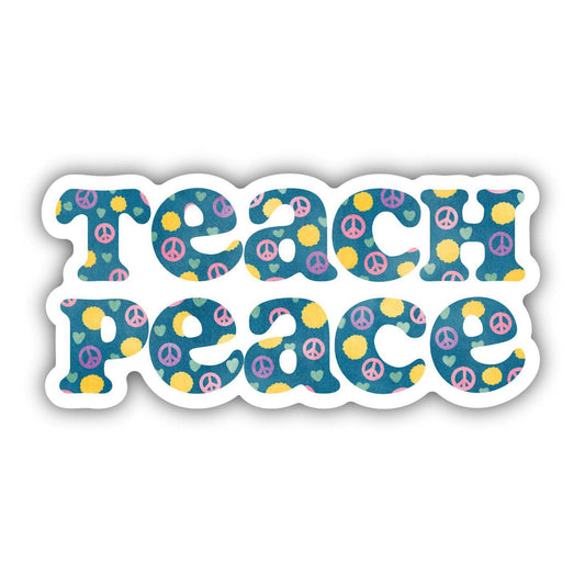 Teach Peace Blue Sticker
