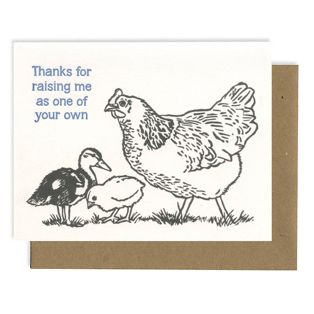 Thank you for raising me as one of your own Letterpress Card