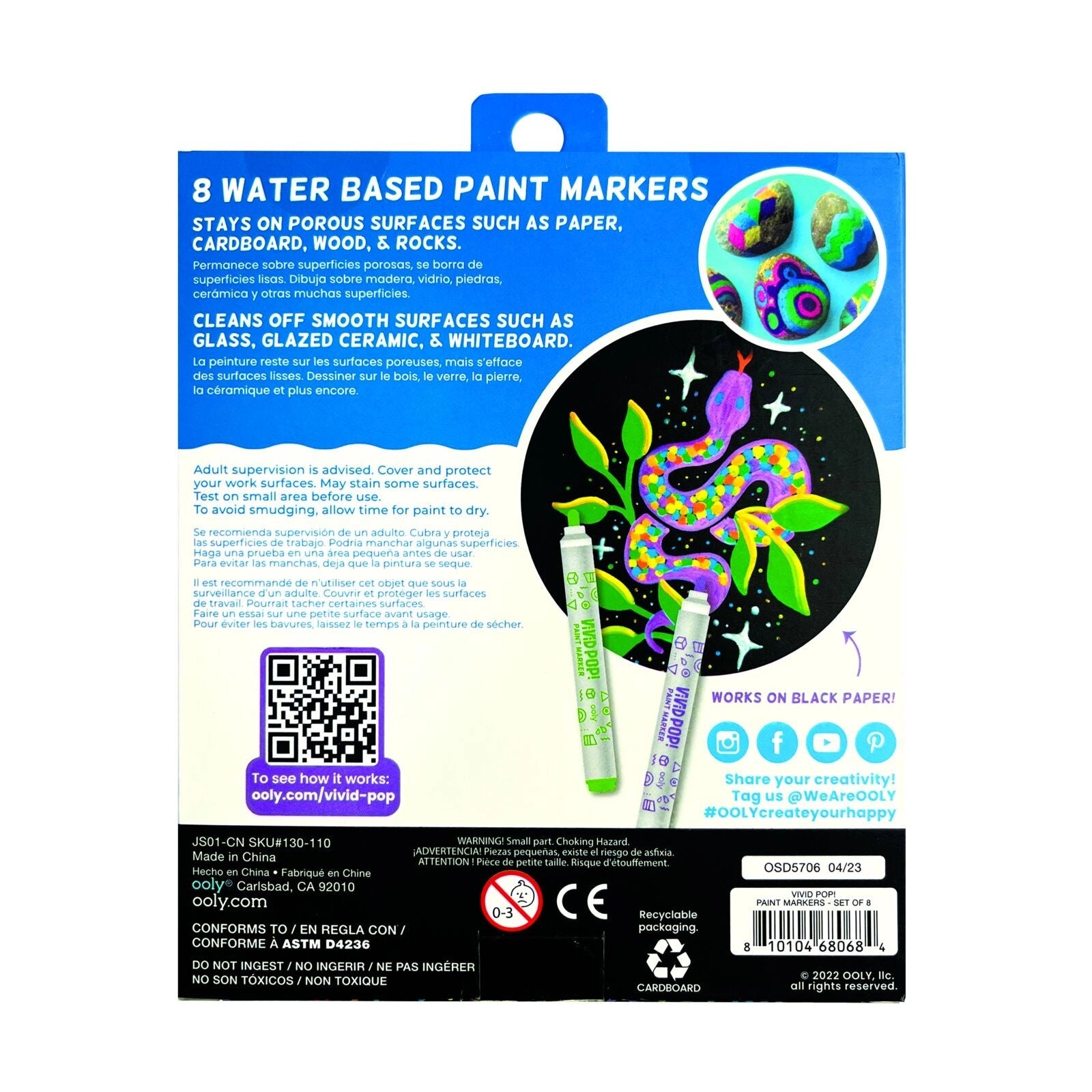 Vivid Pop! Water-Based Paint Markers- Classic