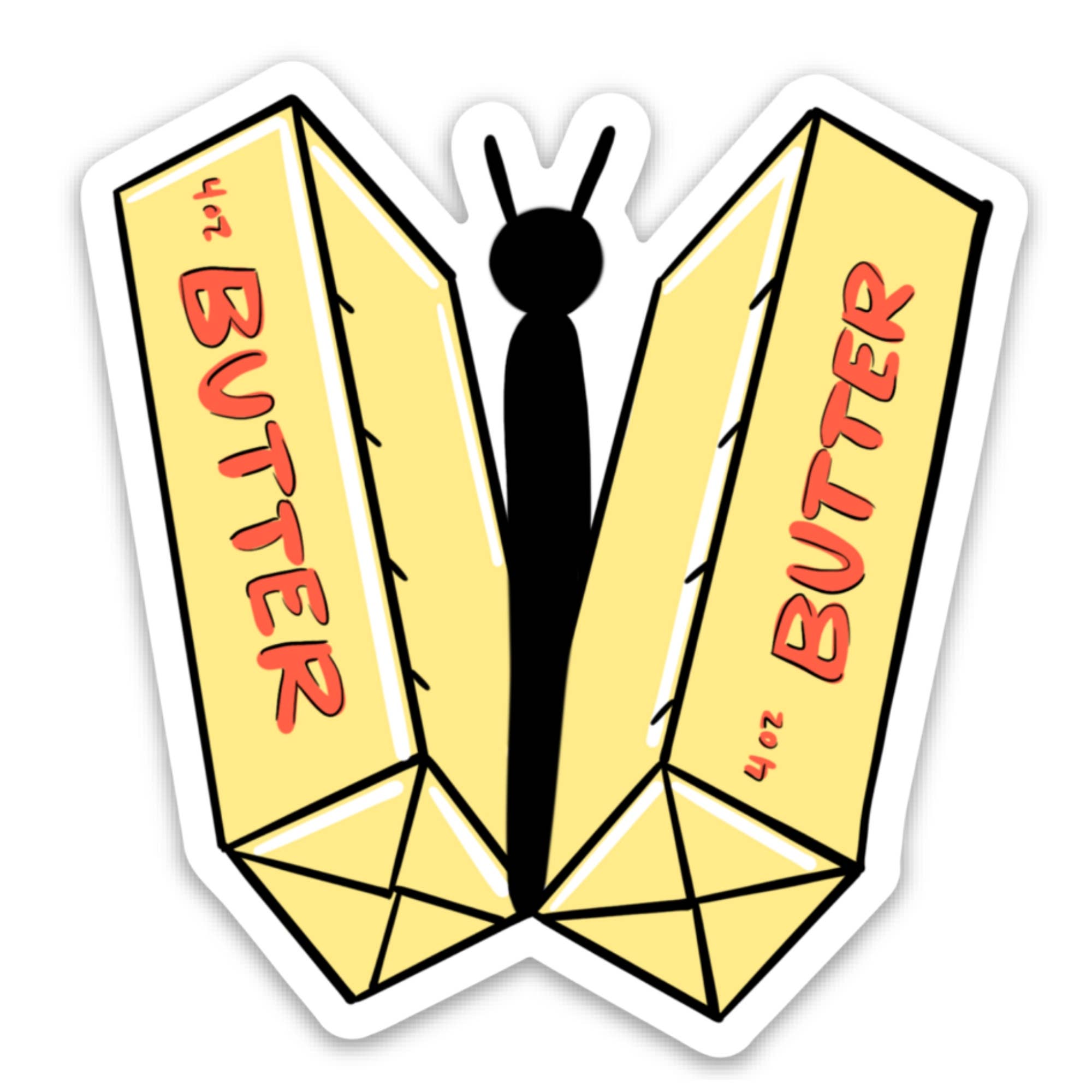 Butter-Fly Sticker