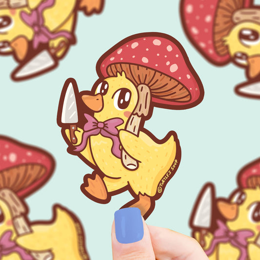 Stabby Duck Funny Vinyl Sticker