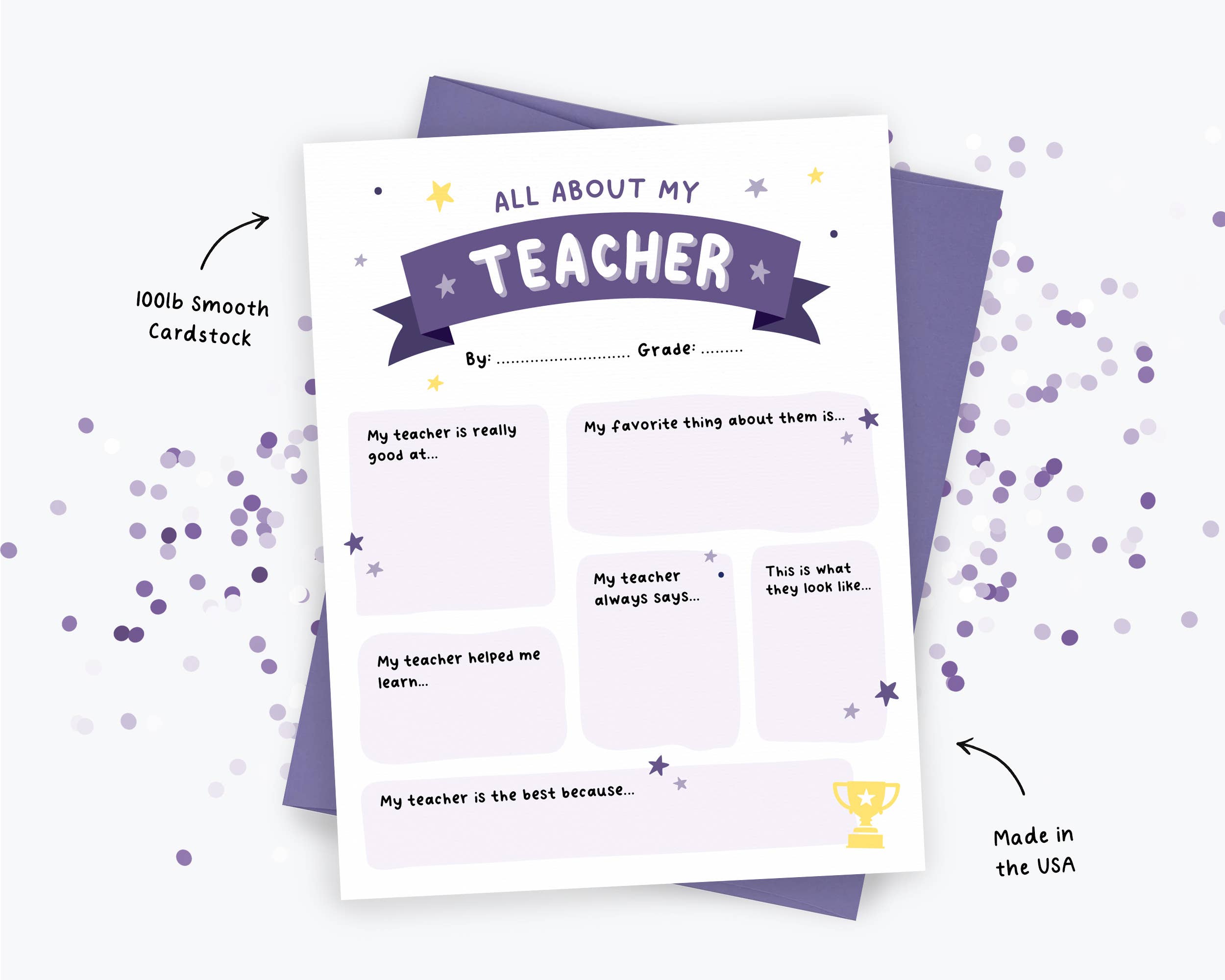 All About My Teacher Card