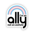 Sticker: I'm an Ally — Support Trans Rights with Pride Flag