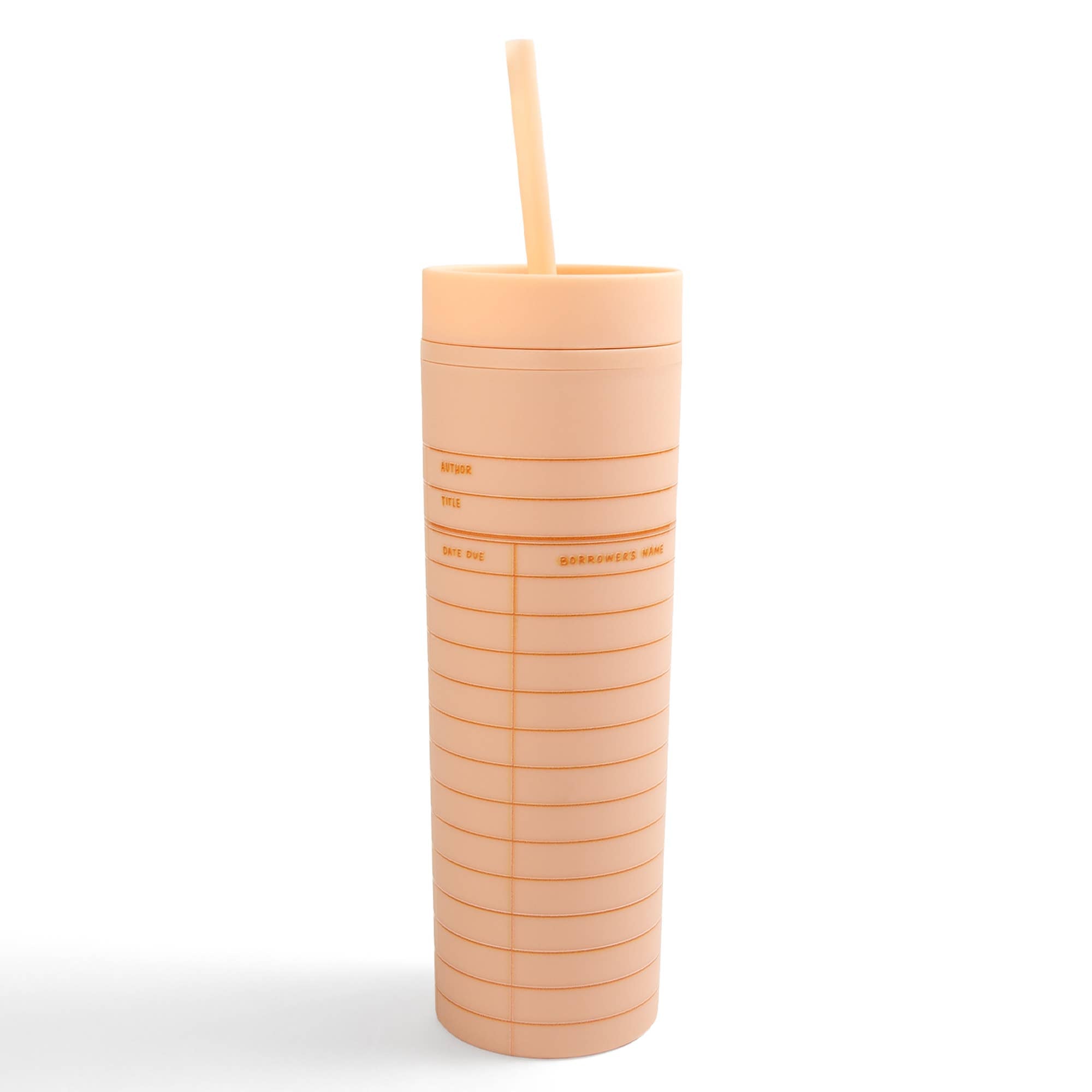 Library Card Tumbler- Peach