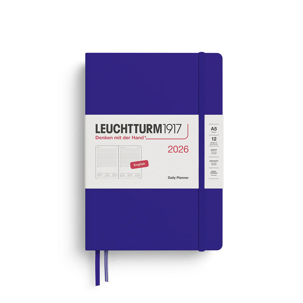 Leuchtturm1917 A5 Medium Weekly Planner & Notebook 2026- Ink