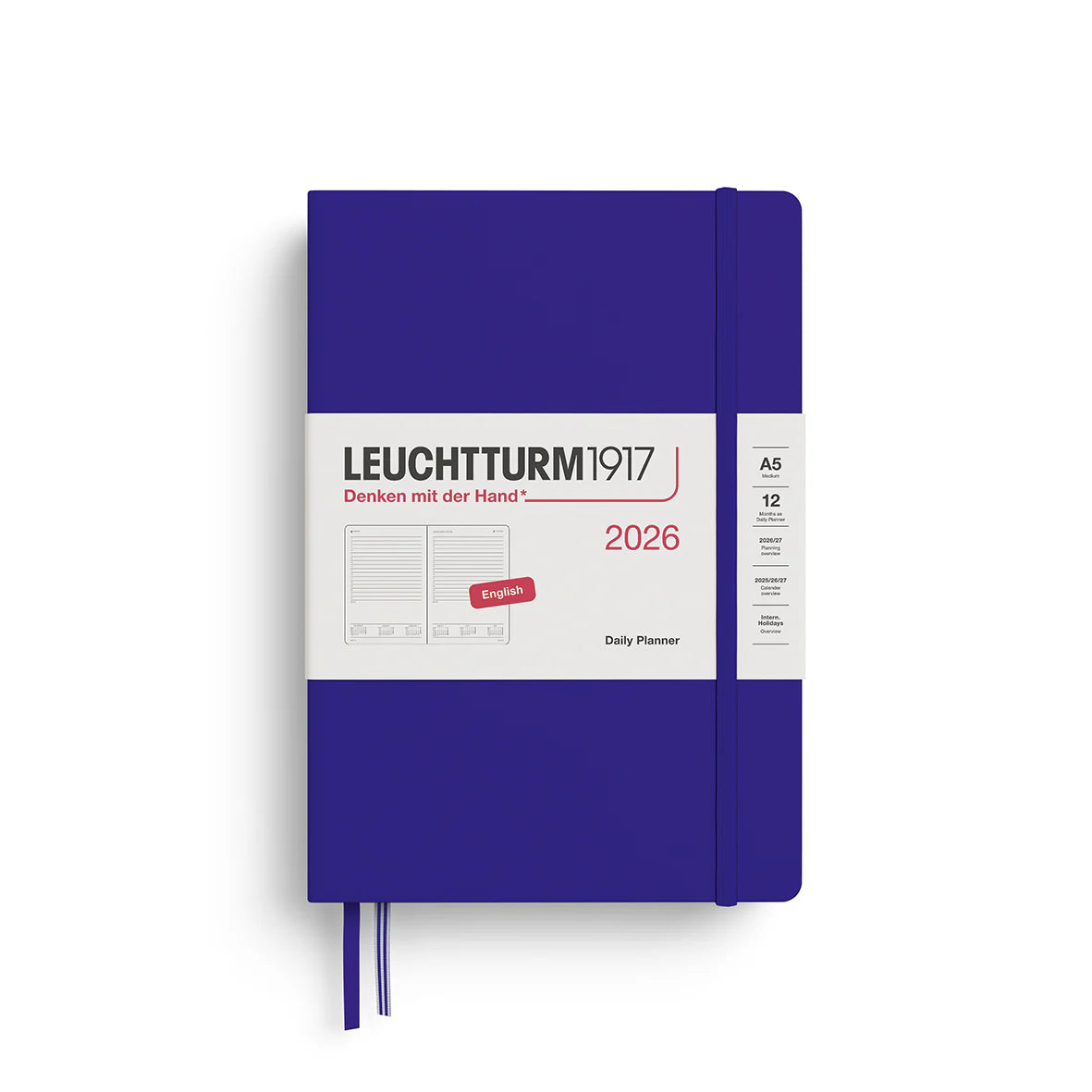 Leuchtturm1917 A5 Medium Weekly Planner & Notebook 2026- Ink