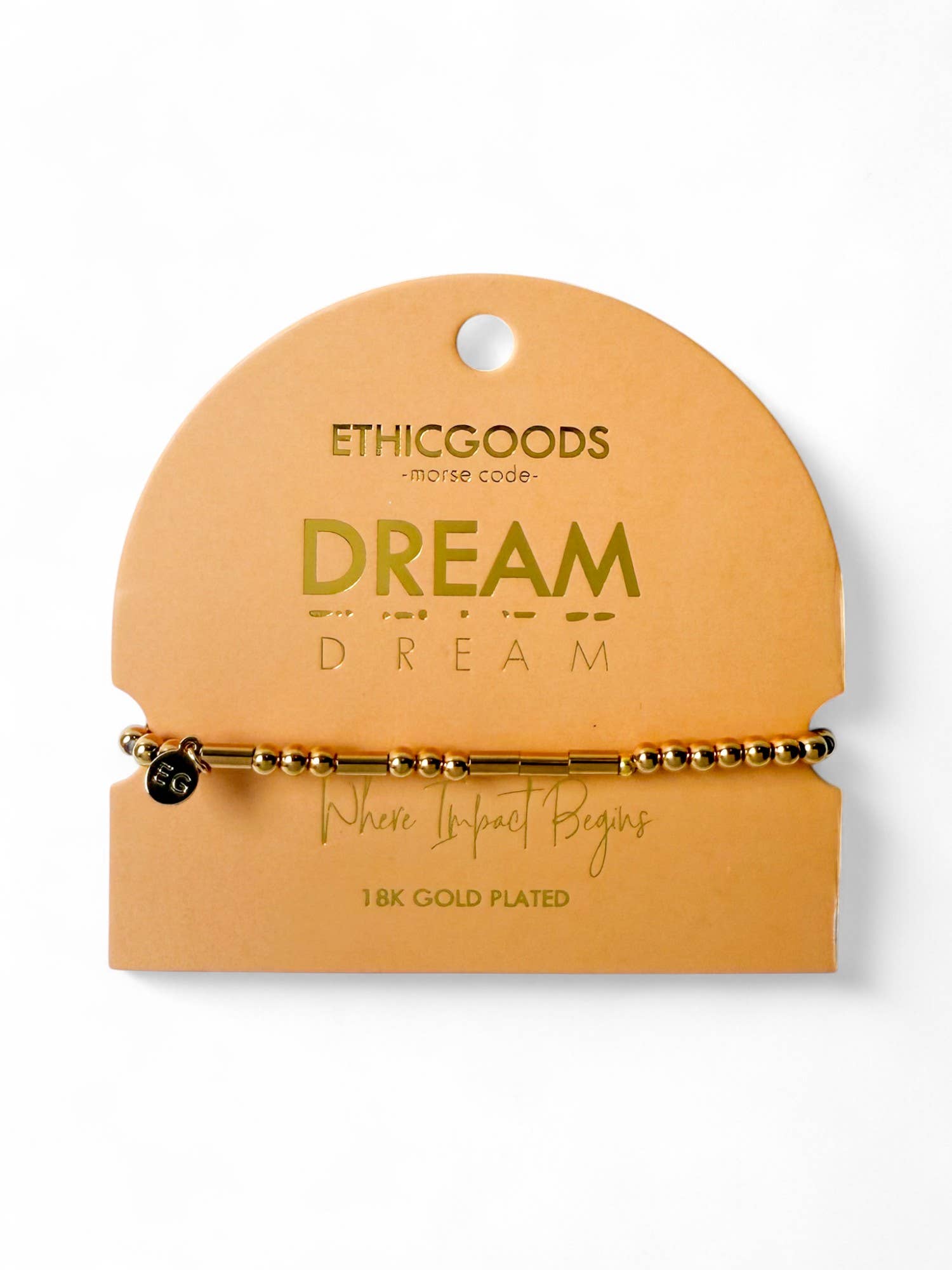 Morse Code Bracelet - Dream - Gold Plated