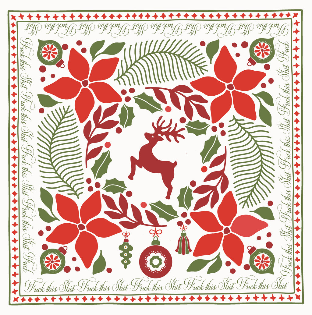 Fuck This Shit - RED/GREEN Funny Christmas Kitchen Towel