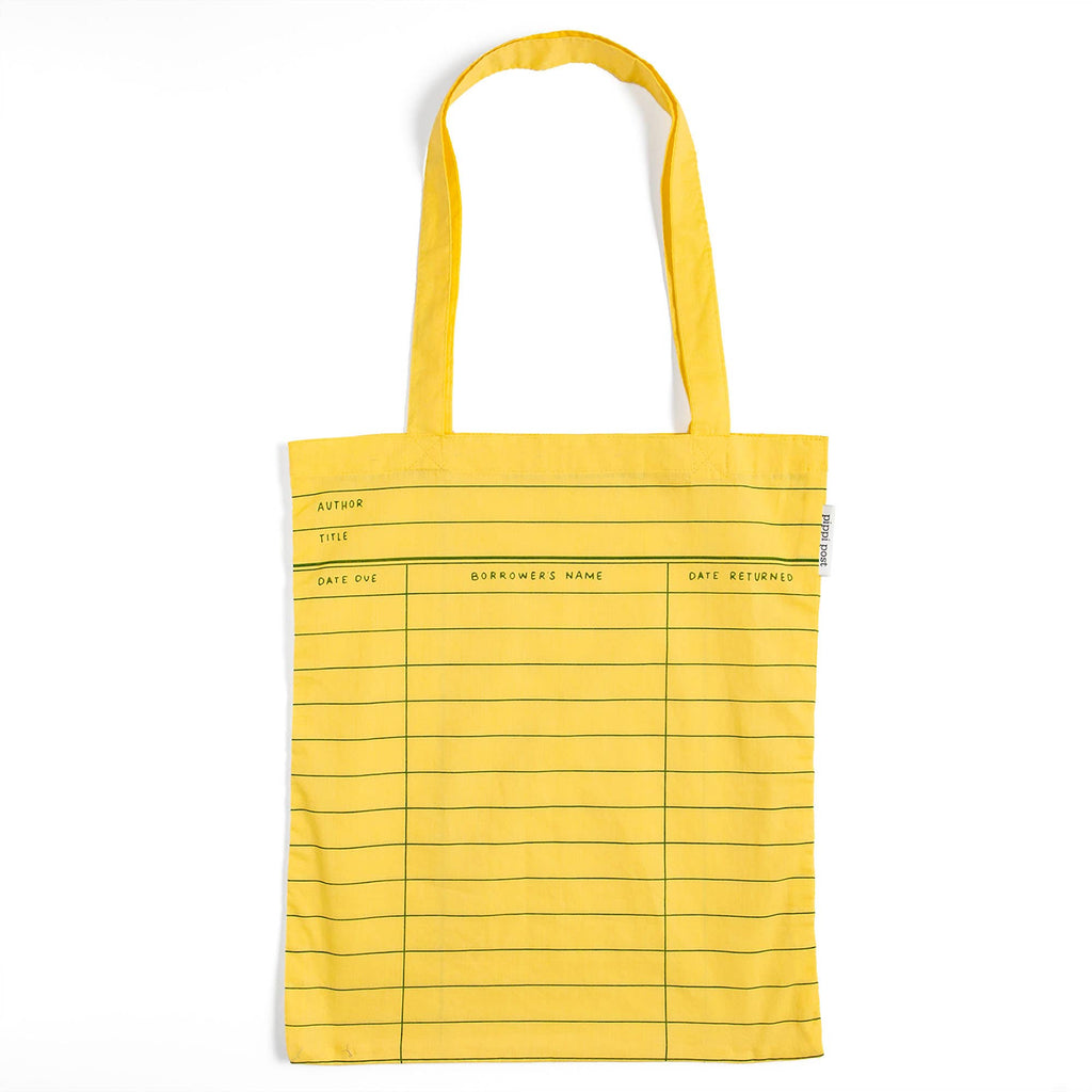 Library Card Lightweight Foldable Tote Bag- Yellow