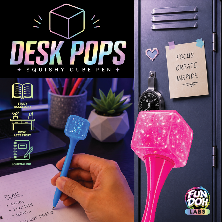 Fun Doh Desk Pops Squishy Cube Pen