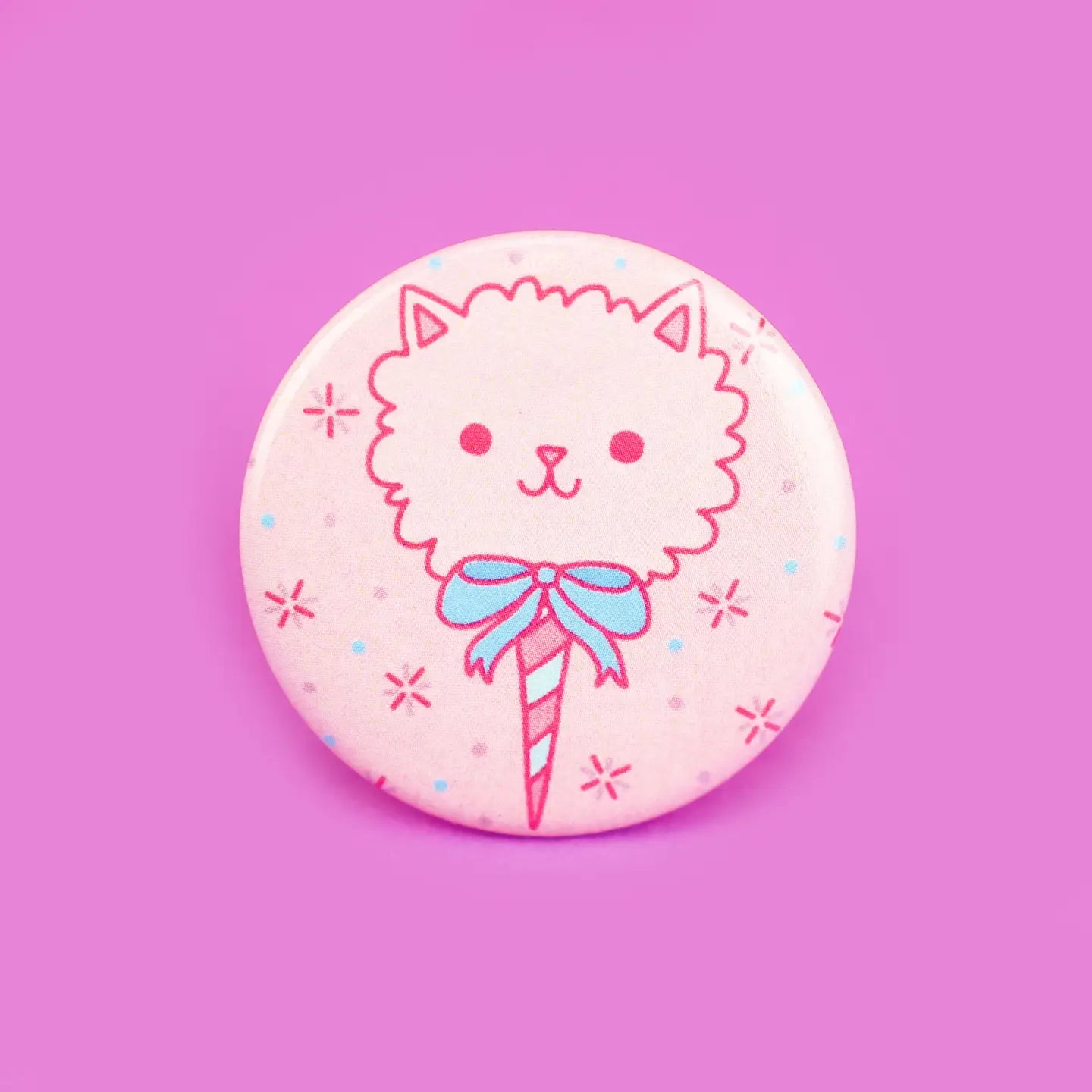 Cotton Candy Cat Button