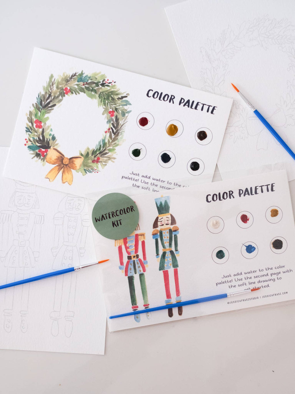 Watercolor Art Kit Holiday Wreath