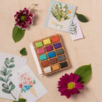 Mini Watercolor Pan - Metallic 15 Color Palette