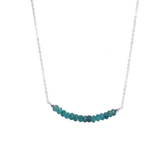 Jade Smile Necklace- .925 Sterling Silver