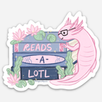 Reads-a-lotl Sticker