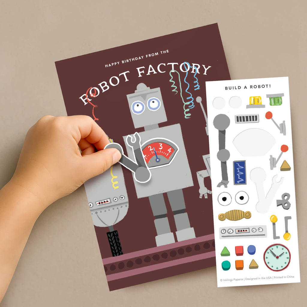 Sticker Scene Card - Robot Factory