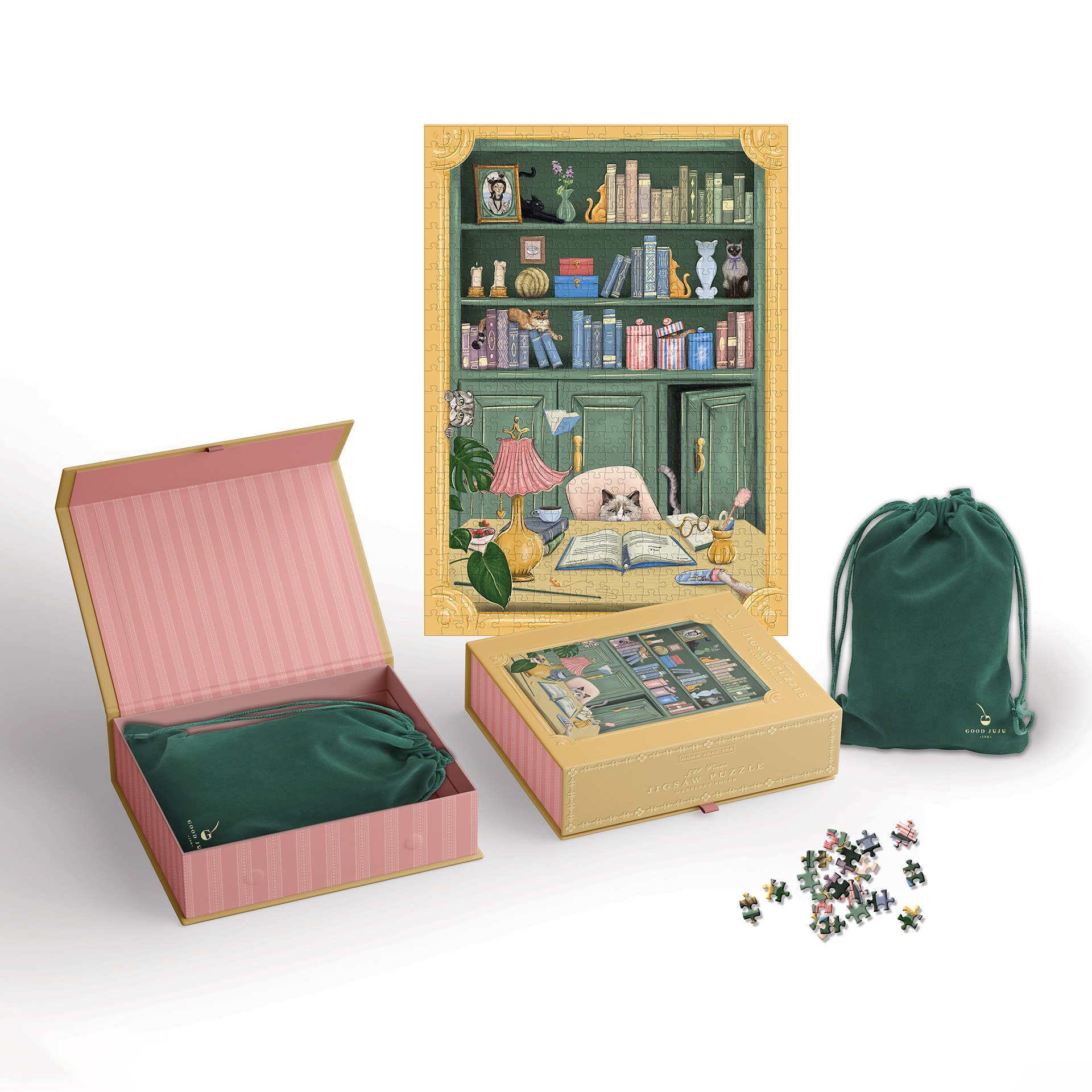 Cat Library 500-Piece Puzzle
