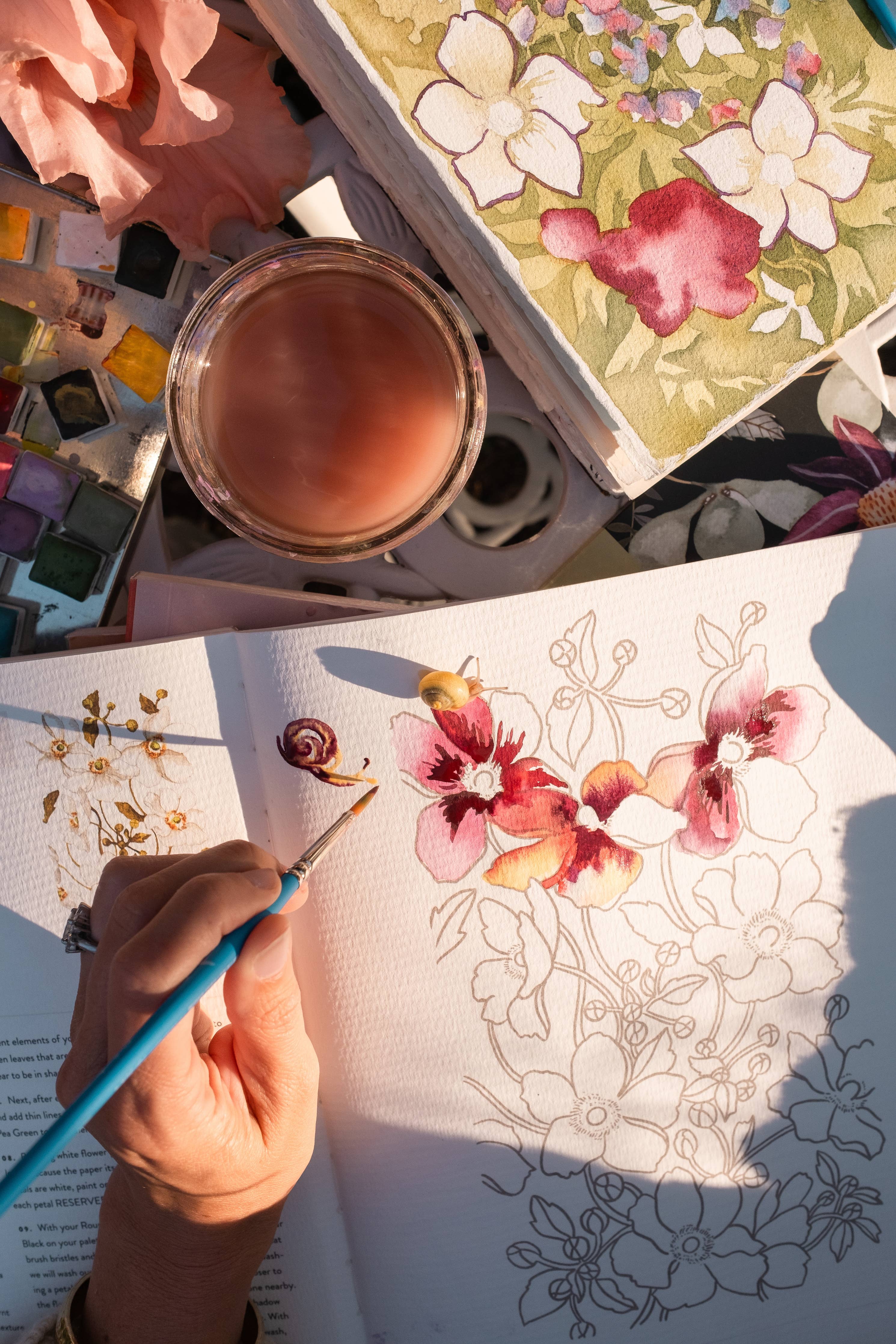 Watercolor Workbook 3: Café in Bloom