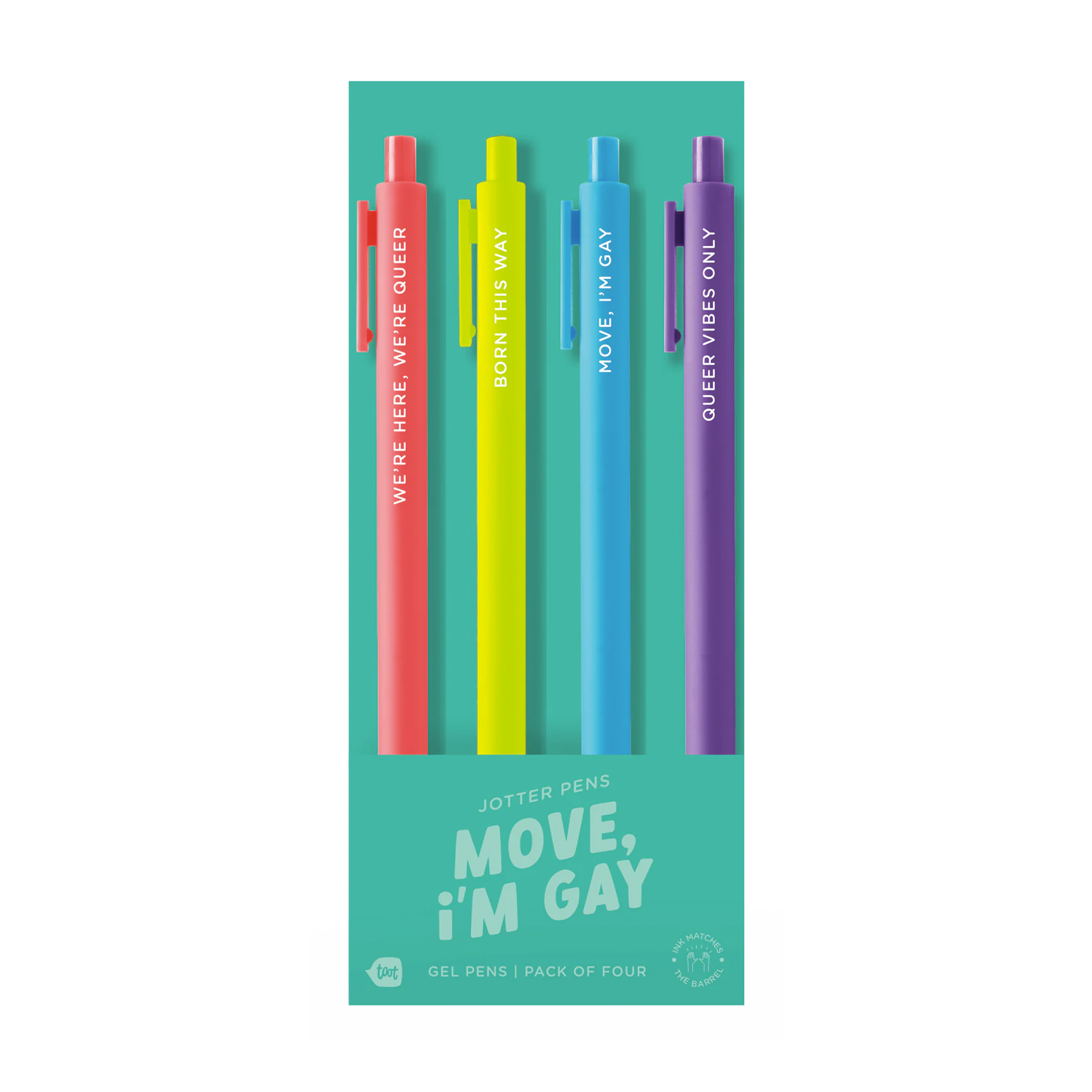 Move I'm Gay Jotter Pens - Set of 4