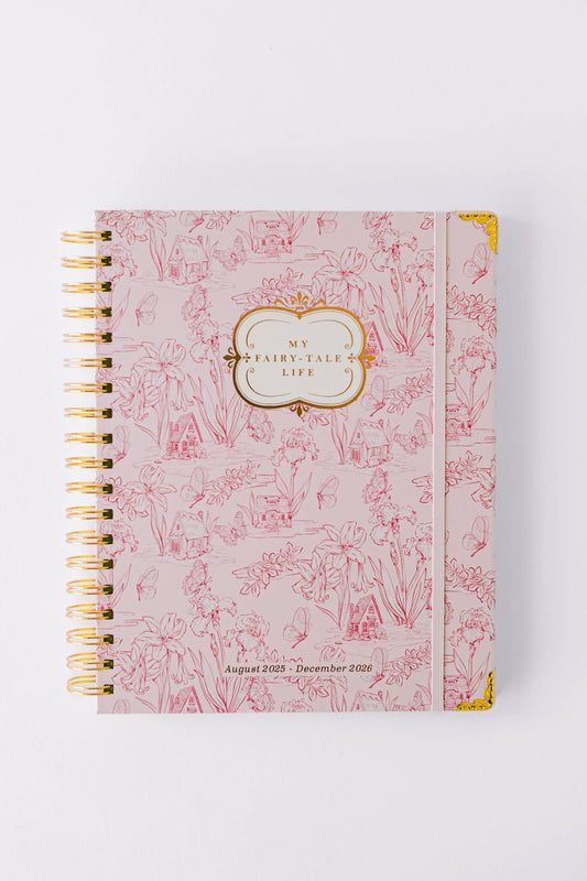 2026 Fairy House Toile 17-Month Large Spiral Planner