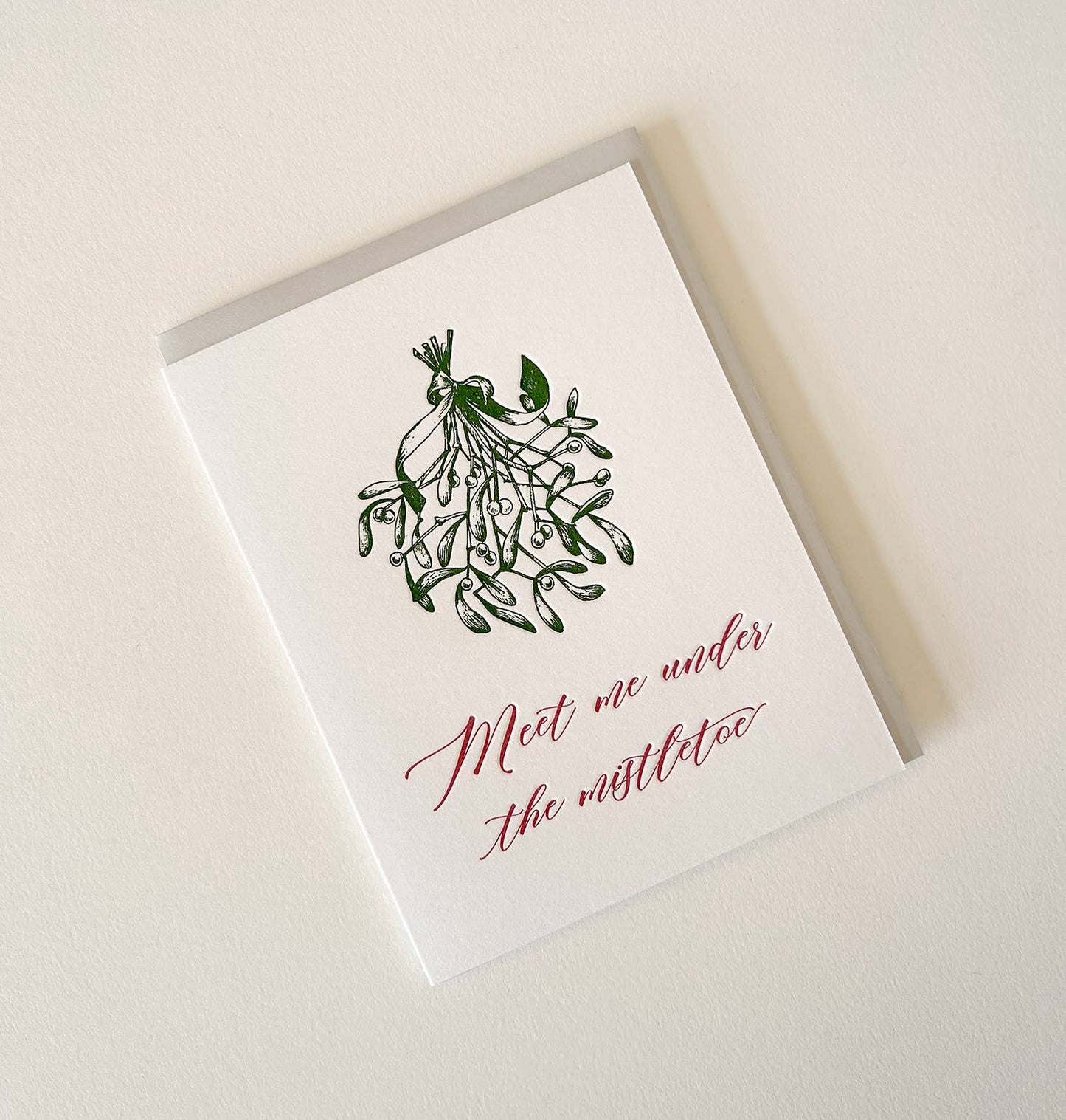 Meet Me Under the Mistletoe Letterpress Card