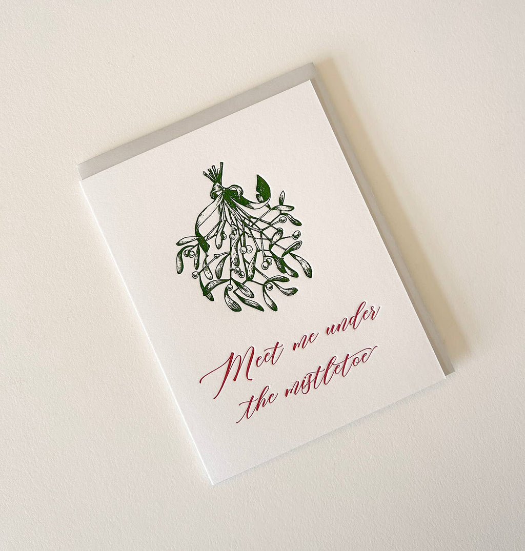 Meet Me Under the Mistletoe Letterpress Card