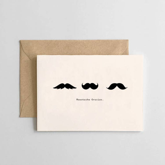 Moustache Gracias Set of 6 Cards