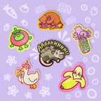 Floral Duck Glitter Sticker